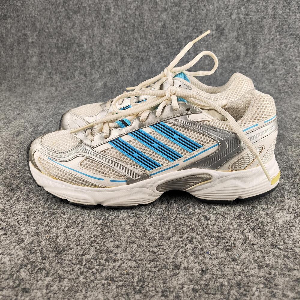 Adidas Shoes Womens Size 7.5 White Blue Silver Mesh Running Sneakers G18695